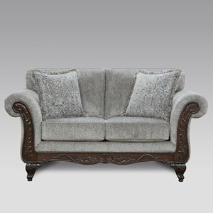 Hernen struttura in legno intagliato Loveseat per soggiorno elegante Design artigianale - Product Image 1