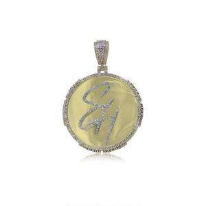 Bague chrétienne tendance pour homme en or jaune 10K avec diamant et serti en canal, pendentifs et breloques en moissanite certifiée de 3,02 carats - Product Image 1