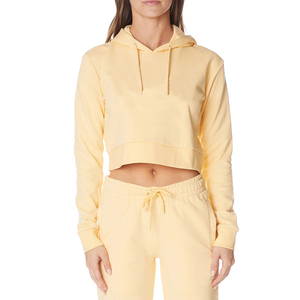 เสื้อครอปมีฮู้ดสำหรับผู้หญิง แขนยาว เสื้อสเวตเชิ้ตสั้น ชุดออกกำลังกายลำลอง ผ้าระบายอากาศได้ดี สไตล์ทันสมัย - Product Image 4