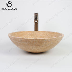 อ่างล้างหน้าหินอ่อนทรงกลมแบบตั้งบนเคาน์เตอร์ รุ่นโมเดิร์น ยี่ห้อ RICO GLOBAL - Product Image 5