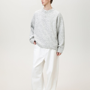 Men's Premium Casual Knit <b>Henley</b> Pullover <b>Long</b> <b>Sleeve</b> Button Neck Warm Soft Winter Sweater Custom Logo Wholesale Clothing - Product Image 4