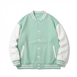 Premium Quality Leather Sleeve Wool Body <b>Baseball</b> Varsity <b>Jacket</b> 2026 <b>Men's</b> Waterproof Windproof Autumn Sale - Product Image 1