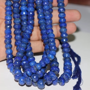 Lapis naturel à facettes rondelle pierres précieuses naturelles 9-11mm brins 16 pouces pour la fabrication de bijoux - Product Image 1