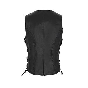 Chaleco de Cuero Genuino para Mujer, Piel de Cordero Premium, Estilo Motero, Logotipo Personalizado, Proveedor de Fábrica al por Mayor OEM - Product Image 4