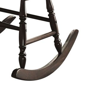 Sedia a dondolo nera con schienale a fuso per soggiorno - Product Image 4