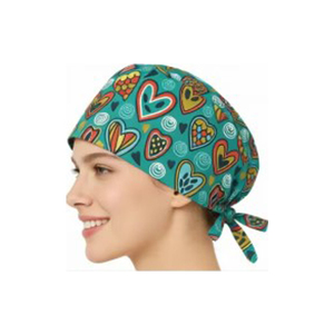 Wholesale Custom Medical <b>Scrub</b> <b>Cap</b> Nurse Surgical Hat Adjustable Tie Back Breathable Printed Head Cover OEM ODM Factory Supply - Product Image 3