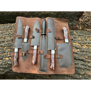 Ensemble de couteaux de chef professionnels en acier inoxydable, extra-affûtés, manches ambidextres, design moderne, compatibles lave-vaisselle, finition satinée, 8-9,9 pouces - Product Image 1