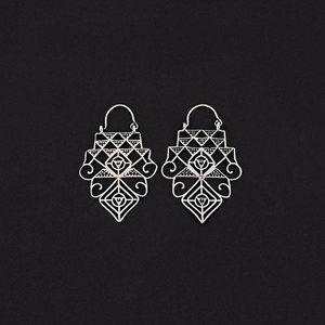 Pendientes de Aro Geométricos Bohemios de Plata Antigua, Modernos y Elegantes, Chapados en Oro, Tamaño 50x31MM - Product Image 3