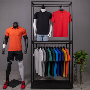 Men's Custom Logo Short Sleeve for Shirt Solid Color Spandex/Polyester Knitted Quick Dry Breathable Casual Regular Fit Button - Product Image 3