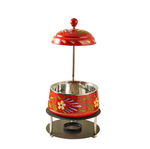 Industrial Metal Round Chafing <b>Dish</b> Enamel Print Food Warmer Buffet Chaffing <b>Dish</b> With Lid & <b>Stand</b> For Wedding Hotels Supplies - Product Image 3
