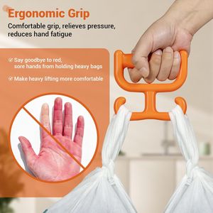 Confezione da 2 Porta Sacchetti in Plastica Resistente, Maniglia Multiuso per Borse della Spesa, Ogni Porta Sacchetti Raccoglie Comodamente 45 kg - Product Image 2