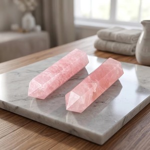 Premium Rose Quartz Tower Large <b>Crystal</b> Obelisk <b>Wand</b> Point Mineral Specimen Home Decor Healing Gift - Product Image 1