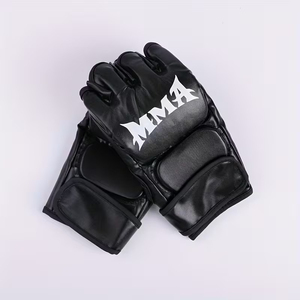 Gants de boxe en cuir blanc pour adultes, gants d'entraînement MMA, sangle de poignet réglable, équipement d'arts martiaux antidérapant - Product Image 2