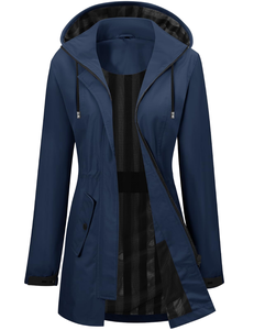 Veste à capuche en polyester personnalisée pour femme, veste imperméable à capuche en polyester pour femme - Product Image 4
