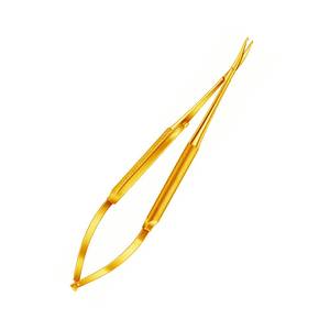 Ciseaux à sourcils professionnels en acier inoxydable doré, lame incurvée tranchante, outil de beauté pour droitiers - Product Image 6