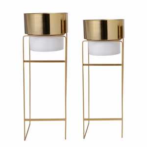 Maceta colgante decorativa de metal dorado de alta calidad con estructura de alambre para balcón o sala de estar - Product Image 3