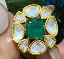 Bague fantaisie étincelante vintage pour femmes et filles Bague de créateur à toucher diamant en laiton pour mariage et fiançailles de fête - Product Image 2