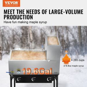 Cucina commerciale acciaio fabbricazione 304 acciaio inox sciroppo d'acero evaporatore vaschetta con valvole e termometro - Product Image 2