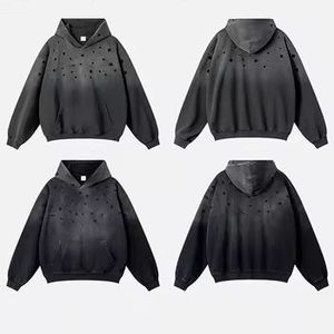 เสื้อฮู้ดดี้ฟลีซสองชั้นแบบย้อมสีเอซิดสไตล์วินเทจสำหรับผู้ชาย สามารถปรับแต่งได้ พร้อมโลโก้และขนาดตามสั่งสำหรับฤดูหนาว - Product Image 6