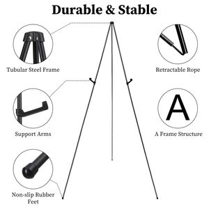 Set di 2 Cavalletti Pieghevoli a Forma di A da 61 Pollici in Lega di Ferro con Borse per il Trasporto, Facili da Trasportare, per Matrimoni ed Esposizioni - Product Image 2