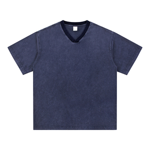 Men's 220 Grams Worsted Mesh Loose Breathable T-<b>Shirts</b> Summer Streetwear Baseball <b>Design</b> <b>Custom</b> V-Neck Cotton <b>Shirts</b> Wholesale - Product Image 5