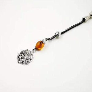 Tasbih en ambre fait main, 33 perles rondes en pierre polie, Misbaha religieuse, cadeau islamique pour le Ramadan - Product Image 2