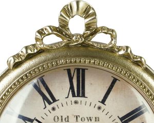 Vintage Metal Desk/Tabletop Clock with Roman Numerals Quartz Analog Needle Display Battery Powered Silent Movement - Product Image 2