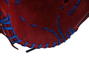 WARPRO INDUSTRY Adult <b>Red</b> Baseball <b>Glove</b> with Blue Stitching Full Finger H-Web Design Left Handed Throw Lightweight Durable - Product Image 3