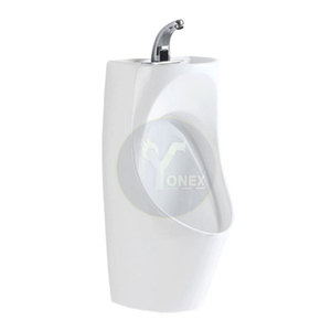 Urinoir mural compact de petite taille pour hommes, idéal pour les salles de bain à domicile, économise l'espace, avec système de chasse d'eau. - Product Image 1