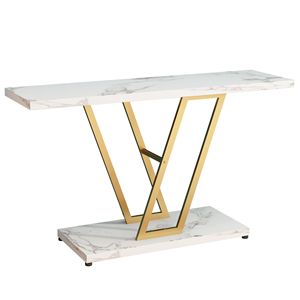 Consolle Moderna da 42 Pollici Stile Industriale 20066567, Tavolo Stretto per Ingresso, Corridoio o Divano per Soggiorno - Product Image 3