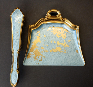 Brass Enamel Dustpan <b>and</b> <b>Brush</b> Set, Vintage Gold Finish Handheld Cleaning Set, Decorative <b>Metal</b> <b>Dust</b> <b>Pan</b> with <b>Brush</b> for Home - Product Image 6