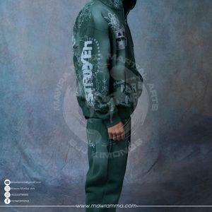 Vintage <b>Sun</b> Faded Winter Hoodie Rhinestone Embroidery Heavyweight 100% Cotton Oversized Streetwear Mens Custom Logo Pullover - Product Image 5