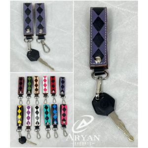 Nuevo Llavero de Cuero Vacuno a Cuadros con Cierre Metálico, Diseño Elegante y Personalizado, Ideal para Hombres y Mujeres, Llegada 2026 - Product Image 1