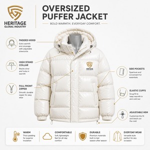 Veste matelassée surdimensionnée pour homme, tissu de haute qualité, options de logo personnalisé, isolation thermique, idéale pour les marques, vente en gros - Product Image 6