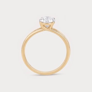Anillo de Compromiso Solitario de Oro Amarillo de 14K con Diamante Ovalado Cultivado en Laboratorio de 1.52 CT y Tallo Dividido para Mujer - Product Image 3