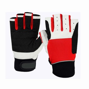 High Performance Half Finger Gym Gloves for Men Women Leather Nylon Palm Protection Wrist Support for Weight Lifting Training - Product Image 1