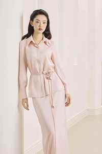 Falda Larga para Mujer, Cintura Alta, Color Marfil, Nuevo Diseño Elegante/Oficina/Dama/Clásico Suave - Falda Larga de Seda Suave KV70 - Product Image 6