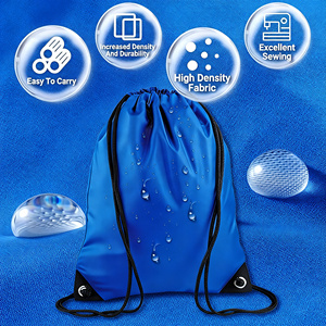 Blue Polyester <b>Drawstring</b> <b>Backpack</b> Plain Dyed Portable Sport Bag for Outdoor Use Sport Bag for Outdoor Use Best Price Wholesale - Product Image 6