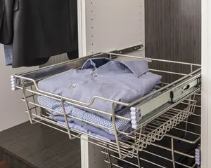 Grand panier de rangement rectangulaire simple et moderne en acier inoxydable noir, pliable, compatible lave-vaisselle, pour vêtements, jouets, bureau, usage domestique - Product Image 2