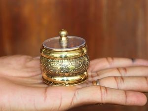 Premium Brass Container Budget Friendly Decorative Storage <b>Jar</b> for Spices Sugar Tea and Coffee By M/S SHAAD HANDICRAFTS - Product Image 6