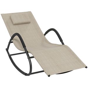 Sedia a dondolo marrone chiaro e resistente all'acqua per prendere il sole da giardino categoria piscina lettini - Product Image 1