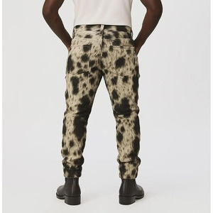 Pantalon en cuir de vachette véritable avec fourrure pour homme – Style motard et western tendance - Product Image 2