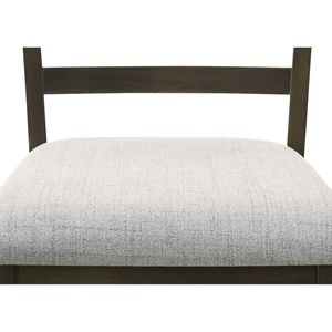 2pcs Transitional Counter Height <b>Dining</b> Chair Brown Finish Wooden Upholstered Bar <b>Stools</b> Transitional Furniture - Product Image 3