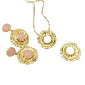 Ensemble de bijoux plaqué or SKU7348 Unique Drop and Dangle Boucle d'oreille Pendentif avec anneau réglable pour les mariages - Product Image 2