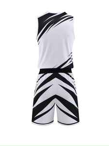 Uniforme de Baloncesto de Verano al Por Mayor para Equipos Adultos, Conjunto de Dos Piezas, Impresión de Logotipo y Patrocinador, 100% Poliéster Antibacterial, Sin Mangas - Product Image 2