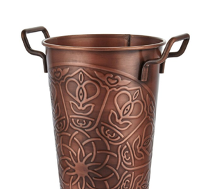 Venta al por mayor de macetas de metal con chapado en cobre para Decoración de mesa de dormitorio jarrones de hierro a precio barato floreros de forma redonda - Product Image 4