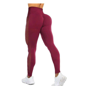 Leggings de yoga sans couture taille haute pour femmes, séchage rapide, en Spandex, pour le sport et le fitness, effet push-up, grandes tailles, OEM - Product Image 2