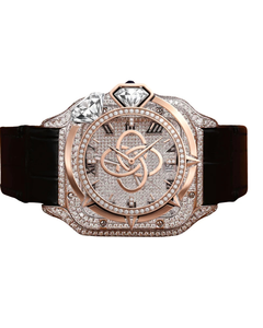 Montre analogique de luxe incrustée de diamants, boîtier carré couleur or rose, bracelet en caoutchouc, montre de mode pour homme, style antique - Product Image 1
