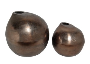 Petits vases à fleurs rectangulaires modernes en aluminium, à couches superposées et nervurés, marron, pour la maison et la décoration de table de mariage - Product Image 3