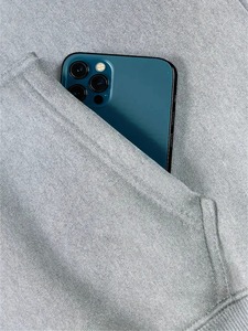Sweat-shirt à capuche zippé noir pour homme, couleur unie, en polaire, décontracté, pour l'automne, coupe classique, logo au dos, 2027 - Product Image 5